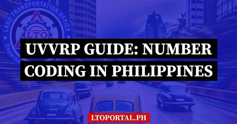 coding hours in pasig|UVVRP Number Coding Philippines: Unified Vehicular Volume .